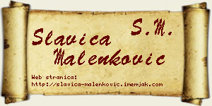 Slavica Malenković vizit kartica